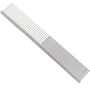 Madan Professional Face Steel Comb 13cm - profesjonalny, solidny, metalowy mini grzebień z mieszanym rozstawem ząbków 50/50, do pyszczka i detali