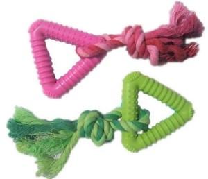 YARRO TRÓJKĄT GUMOWY ZE SZNUREM BAWEŁNIANYM  ZABAWKA DLA PSA 