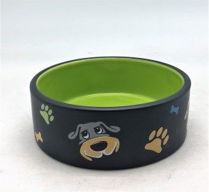 YARRO MISKA CERAMICZNA PLUTO CZARNA Z ZIELONYM ŚRODKIEM 12,5X4,5 CM