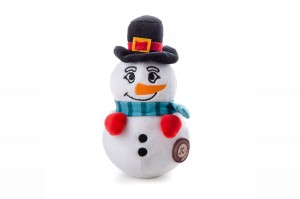 JK ANIMALS PLUSZOWY BAŁWANEK X-Mas, 15 cm,PISZCZĄCA ŚWIĄTECZNA ZABAWKA