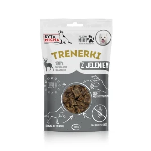 SYTA MICHA TRENERKI Z JELENIEM  80G  100% NATURALNE,MIĘKKIE 