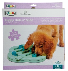 Nina Ottosson Puppy Hide 'N Slide Green - gra edukacyjna dla szczeniąt - poziom 2.